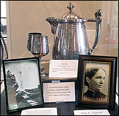 Chagrin Falls Museum This silver picture was a given to Jane Church from the Soldiers' Aid Society as a thanks for her work with wounded soldiers during the Civil War