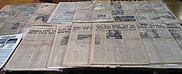 D-Day Ohio WWII Museum A selection of newspapers printed during the war.