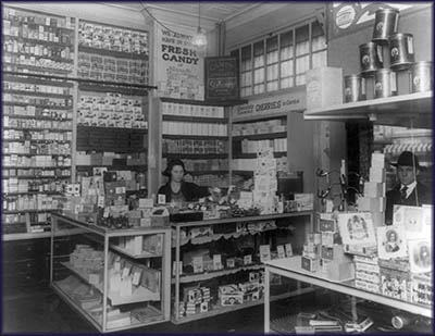 Drugstores like this one in Washington, D.C. (1925) would have sold Life Savers.