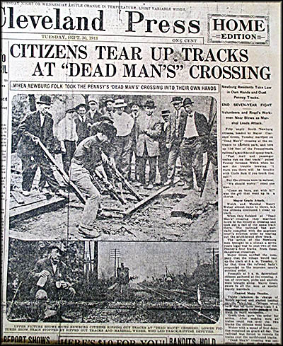 Garfield Heights Historical Museum Cleveland Press Citizens Tear Up Tracks at “Dead Man’s” Crossing