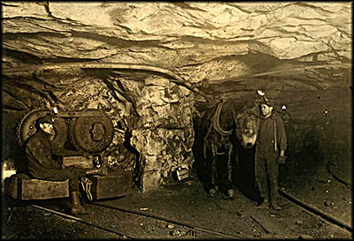 Coal Mine Mule and Handler