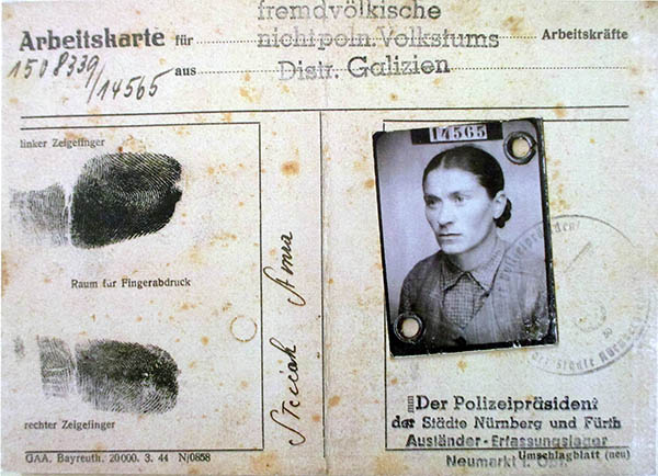 Ukrainian Museum-Archives Nazi-issued ID for a Ukrainian Slave Laborer