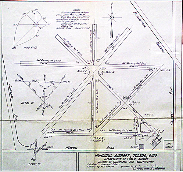 Canaday Center for Special Collections Map of Toledo Municipal Airport