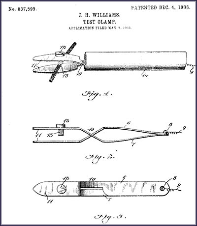 John H. William's Patent for a Test Clip