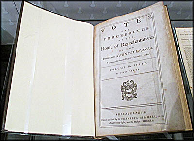 Benjamin Franklin Museum Franklin printed this book.