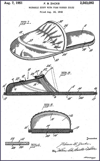 Foam-Soled Slipper Patent
