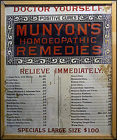 Follett House Museum Munyon’s Homeopathic Remedies