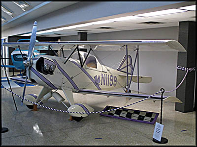 International Women’s Air and Space Museum Tracy Pilurs, who earned her pilot's license in 1958, built the Pretty Purple Puddy Tat in her garage with help from her six children.