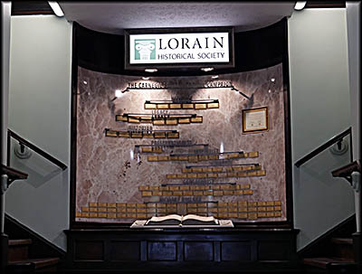 Lorain Historical Society  Stairs to the second floor, where the vast majority of exhibits reside.