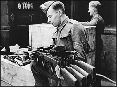 Thompson Machine Guns were included with the package of weapons sent to Britain as part of Lend-Lease in the days before the U.S. entered World War II.