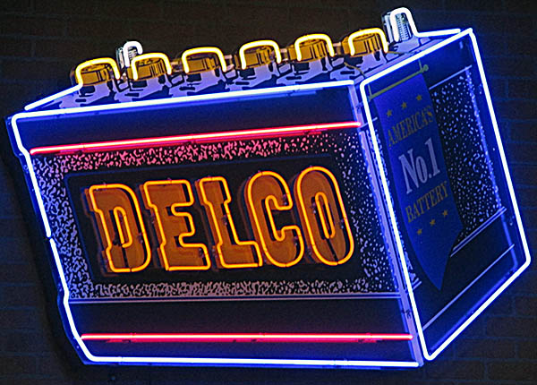 Millbury Classic Cars & Trucks Museum Delco Battery Sign