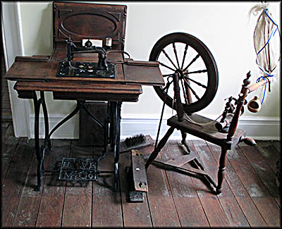 McCook House Civil War Museum Sewing Machine and Spinning Wheel