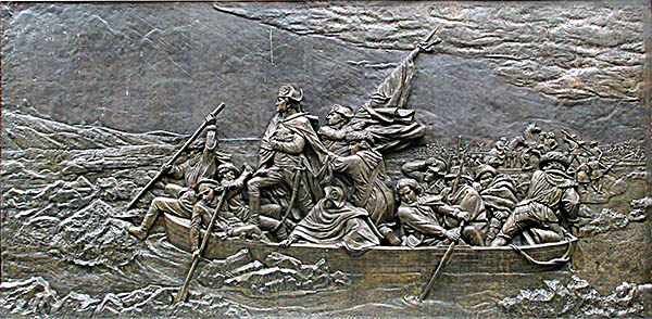Museum of the American Revolution This low relief sculptured version of Emanuel Leutze's painting Washington Crossing the Delaware in on the museum's exterior.