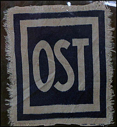 Ukrainian Museum-Archives Ukrainians forced to labor in Germany had to wear badges like this to identify them as being from the "East."