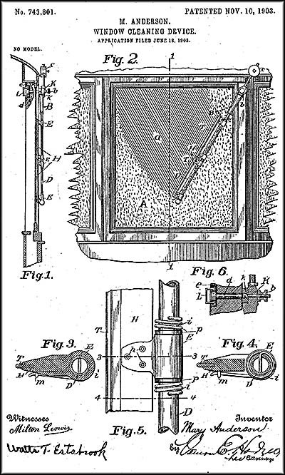 Mary Anderson's Windshield Wiper Patent